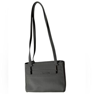 Charcoal Gray Canvas Jones New York Shoulder/Crossbody Bag, NWOT